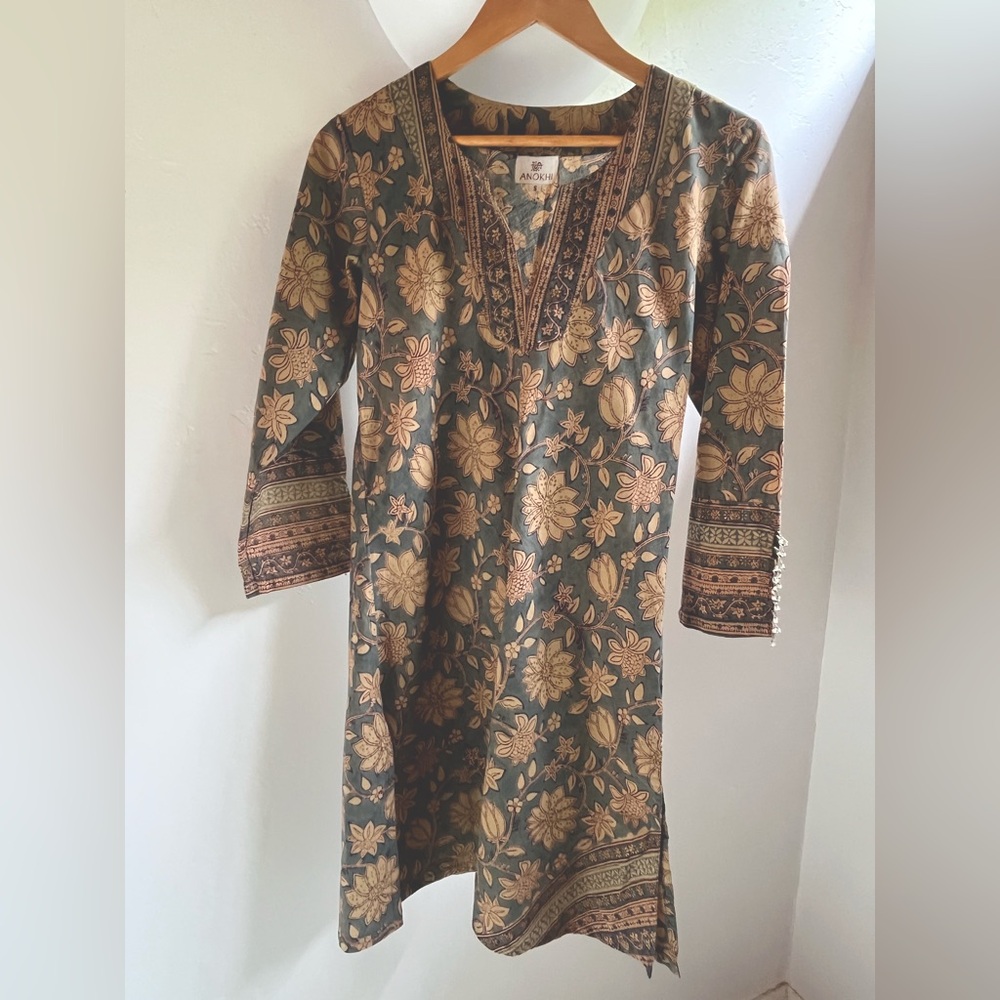 Anokhi Block Print Cotton Tunic With Details